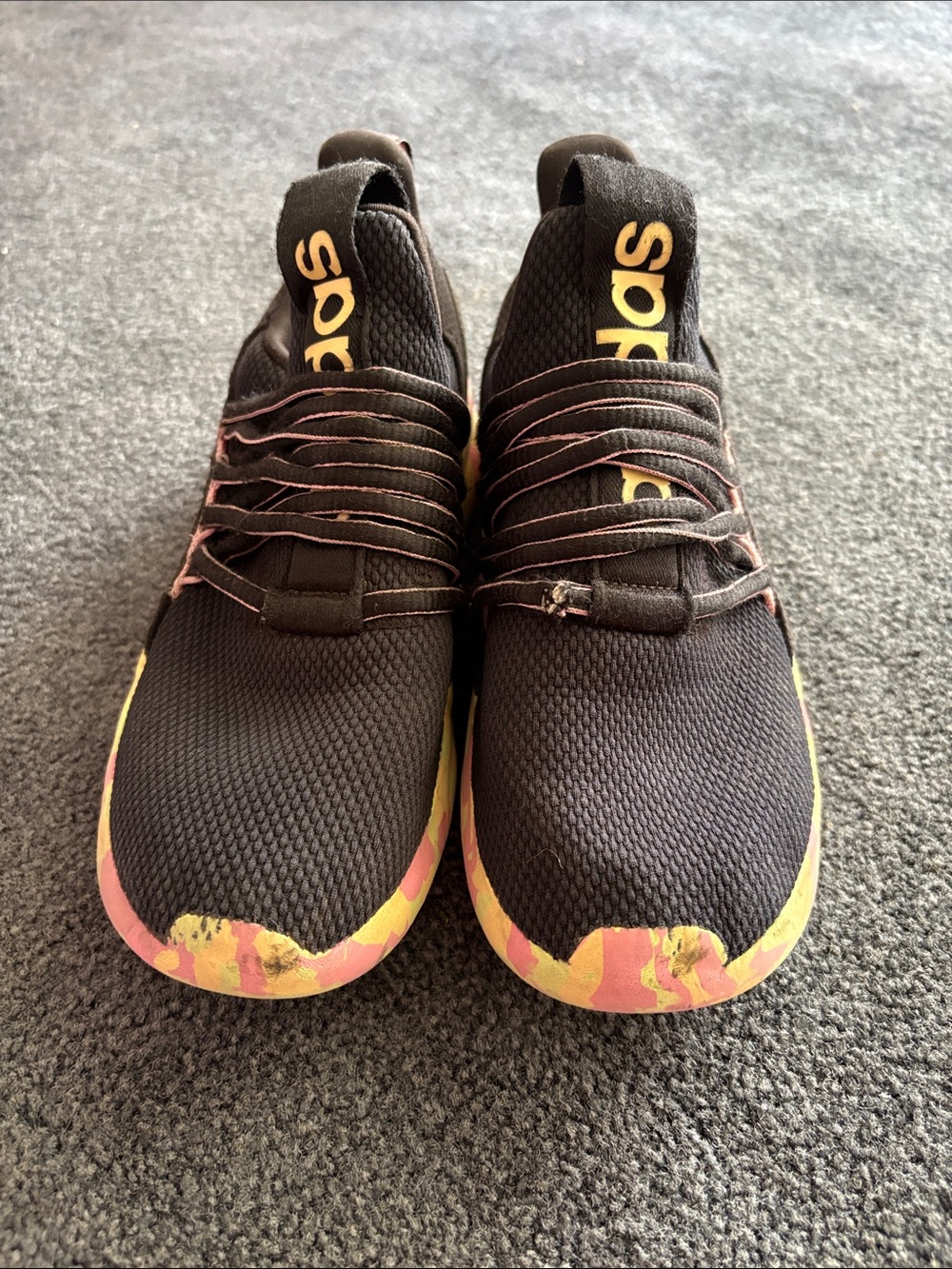 Adidas Lite Racer Adapt Slip On Sneakers Black Multicolor Women’s Size 5